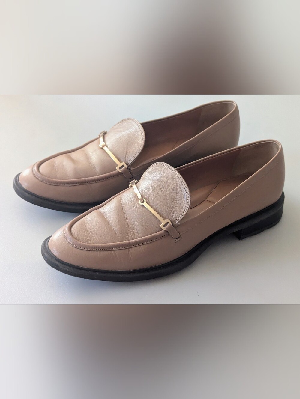 Sarto Franco Sarto Women's Eda Mocha Leather Slip On Loafers. Size US 8M